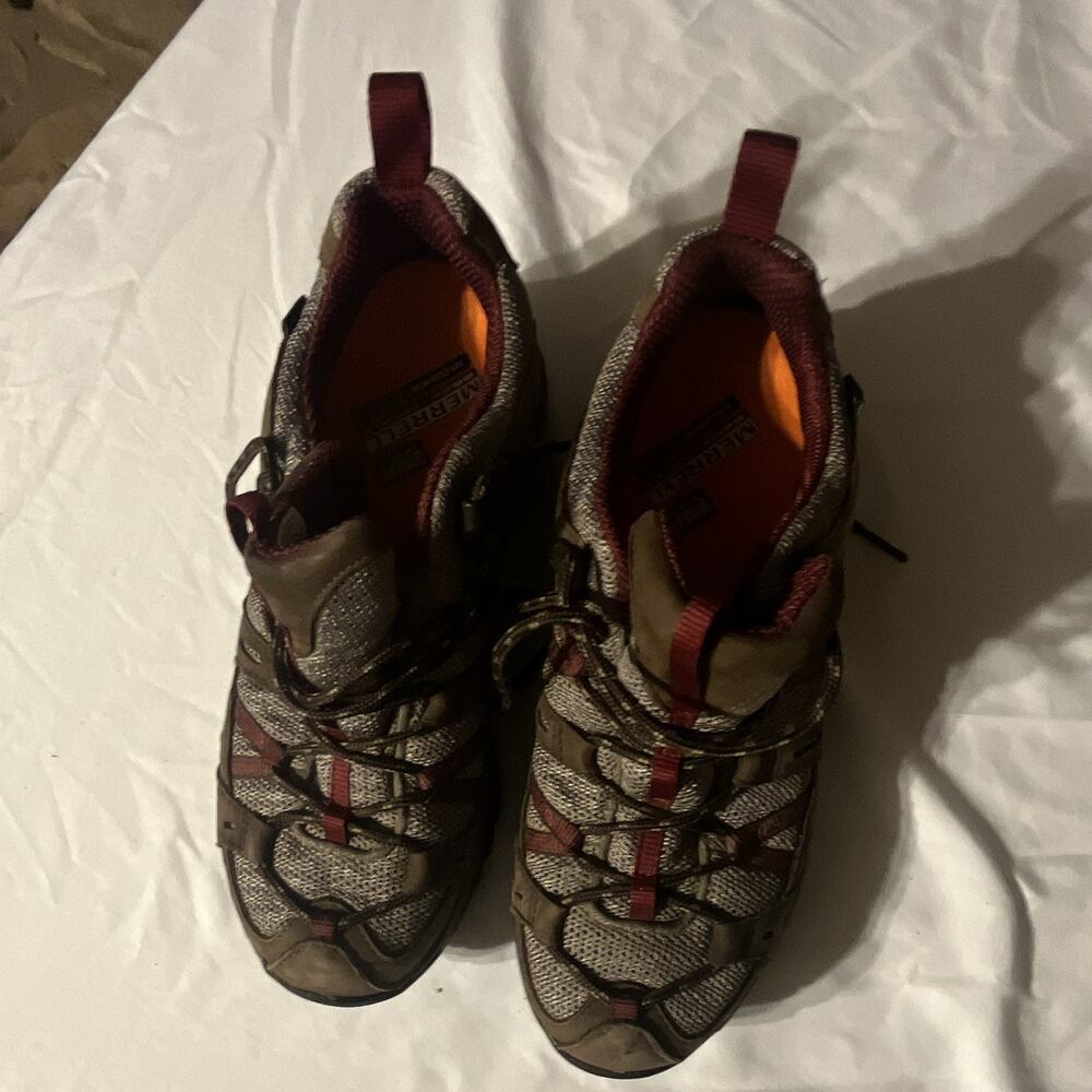 Merrell Women's Hiking Shoes Brown/Burgundy/Gray US 8.5 M Vibram MPN 71642